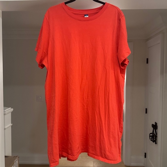 Old Navy Dresses & Skirts - OLD NAVY - Tomato Red 100% Cotton T-shirt Mini Dress - Size XXL